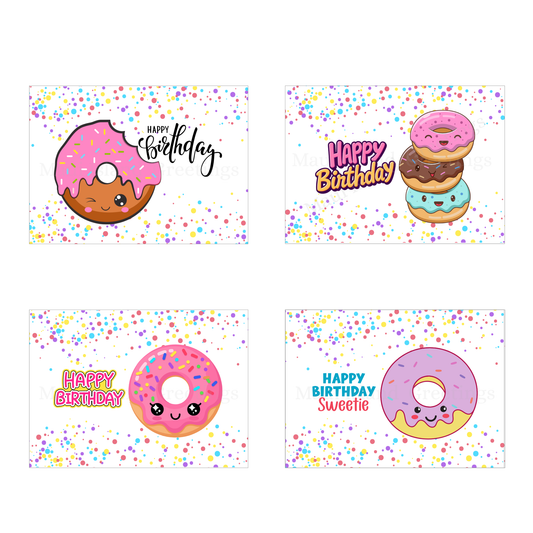 Kawaii Donut Delights Birthday Card Set