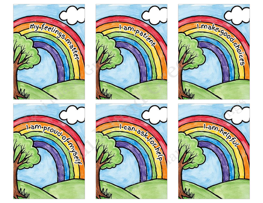 Kids Positive Affirmations – Rainbow-Inspired Printable Cards