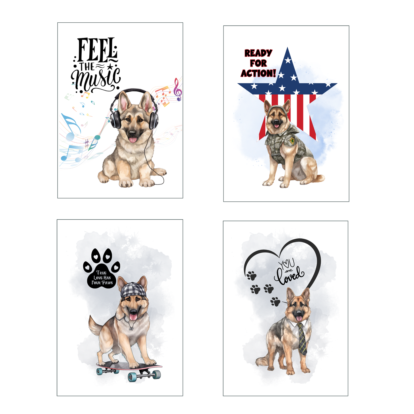 Loyal & Loved German Shepherd Greeting Card Set