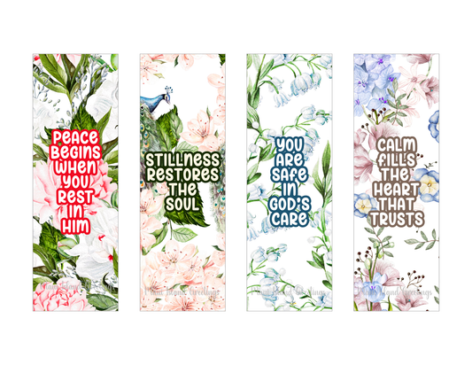 Peace and Rest Floral Bookmarks