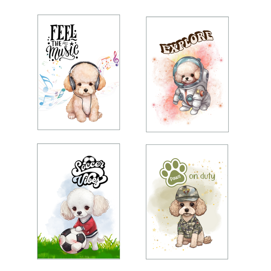 Simply Poodle Greeting Card Set