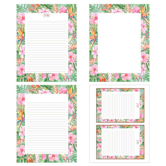 Soft Tropical Garden Stationery Set