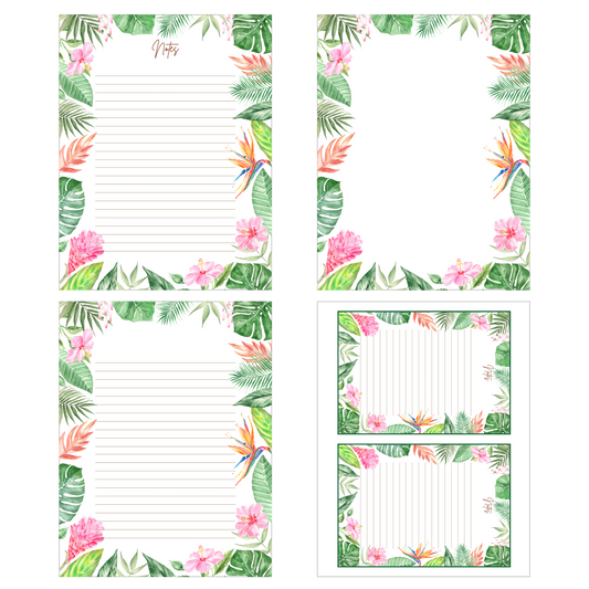 Tropical Floral Stationery Set