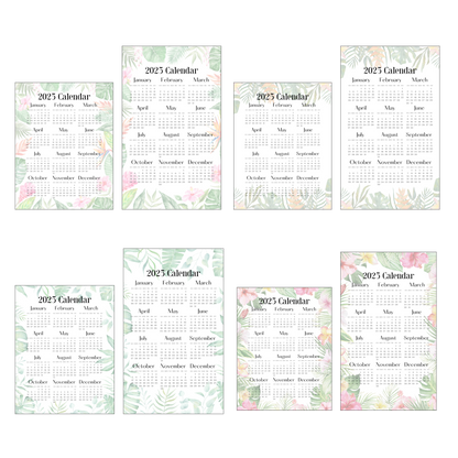 2025 Watercolor Tropical Flowers Calendar Set