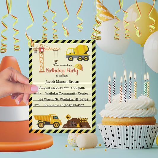 Construction Crew Birthday Party Pack